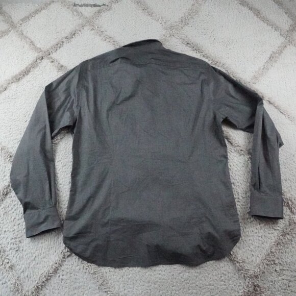 John Varvatos Luxe Button Up Shirt Mens Large Gray - Picture 11 of 12